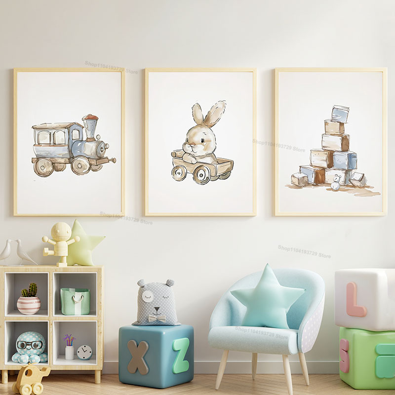 Baby Nursery Books - Настенный холст-постер в скандинавском стиле с