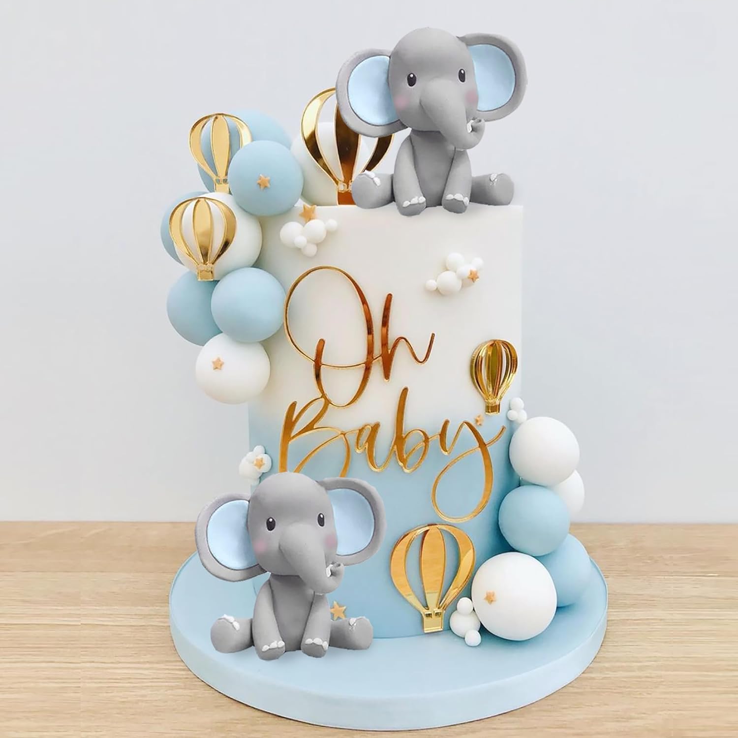 Baby Nursery Hot Air Balloon - Украшение торта в виде слона, топпер