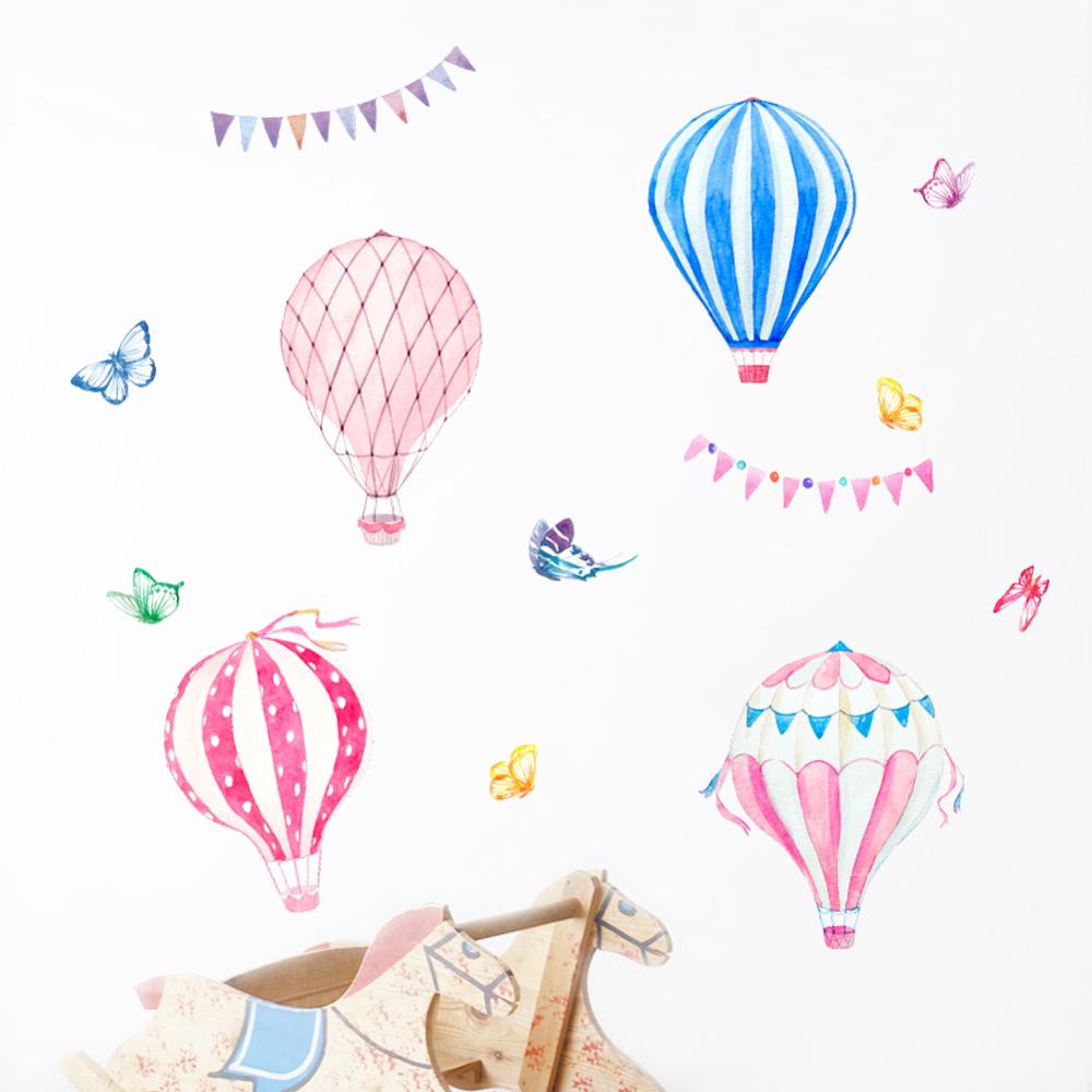 Baby Nursery Hot Air Balloon - Наклейка на стену с мультяшным воздушным