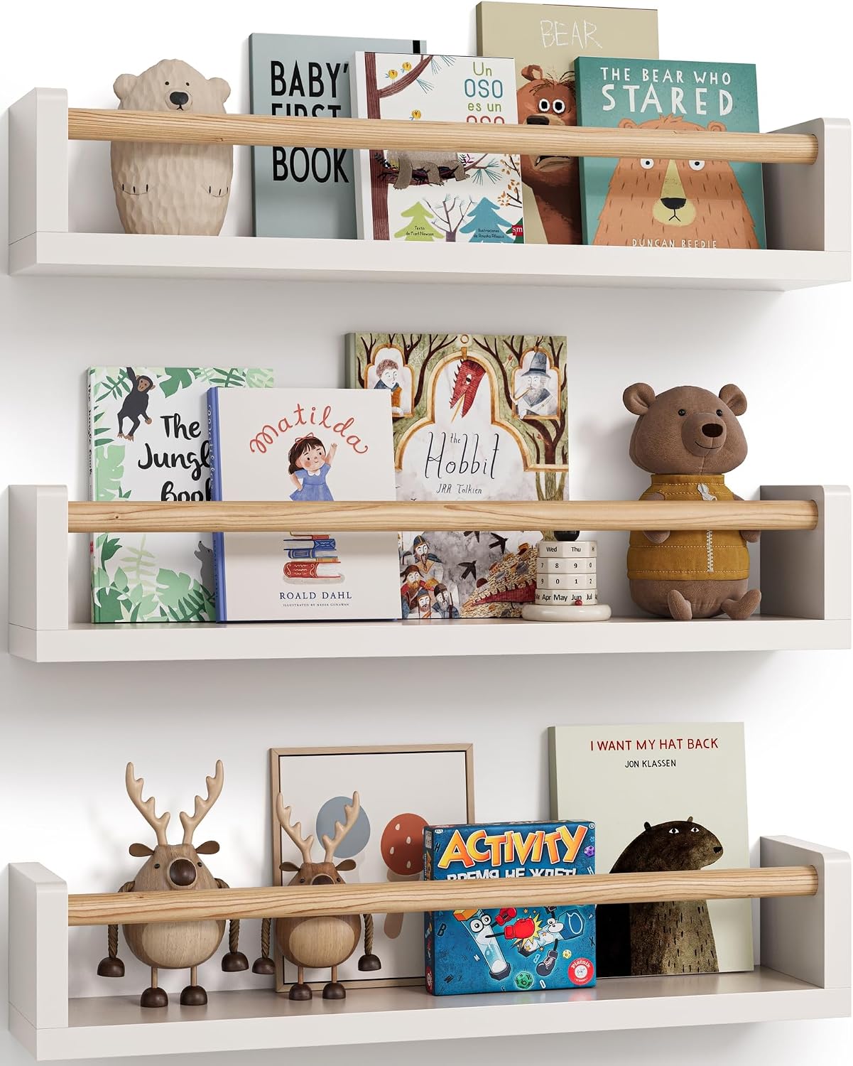 Baby Nursery Books - Набор из 3-х плавающих книжных полок