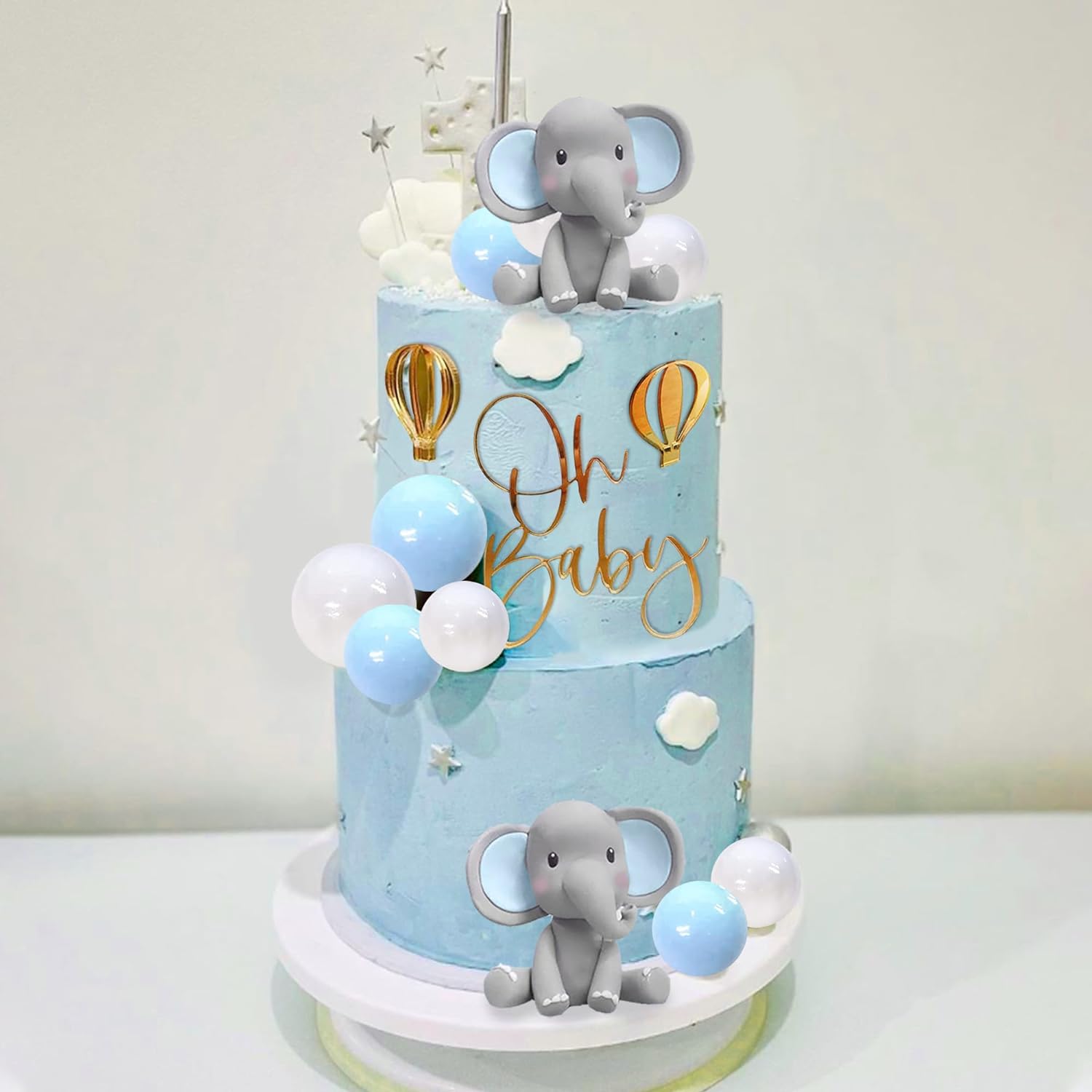 Baby Nursery Hot Air Balloon - Украшение торта в виде слона с