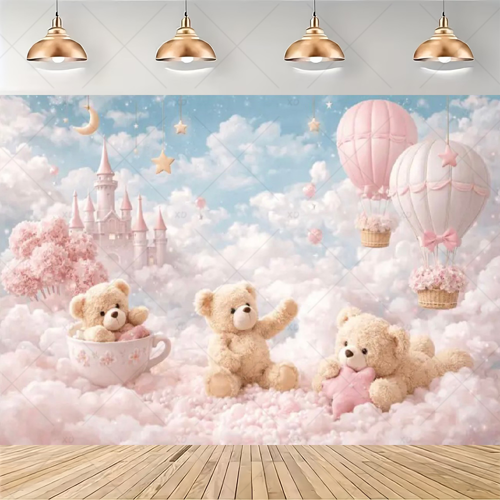 Фон-баннер «Мишка и воздушный  – обзор и цена Baby Nursery Hot Air Balloon