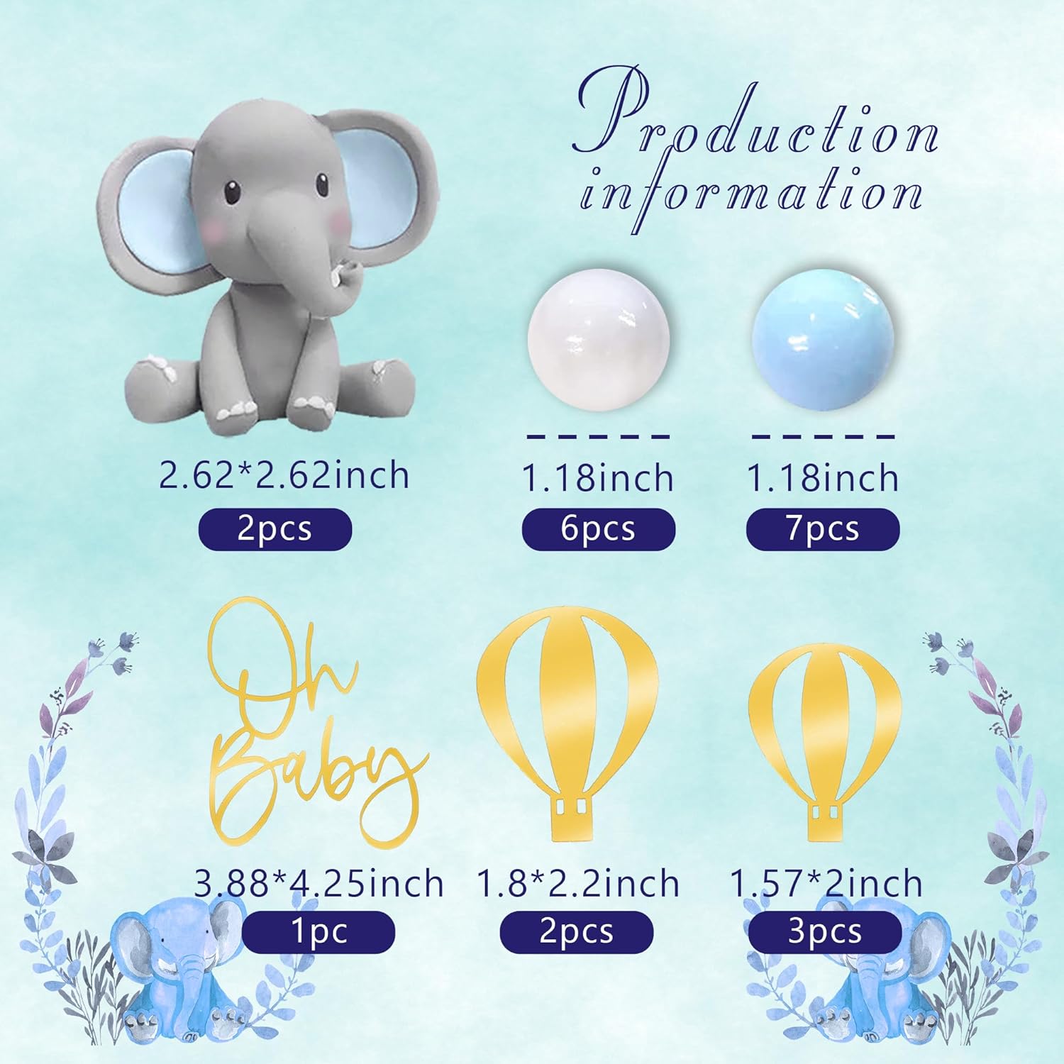 Украшение торта в виде слона,  – обзор и цена Baby Nursery Hot Air Balloon