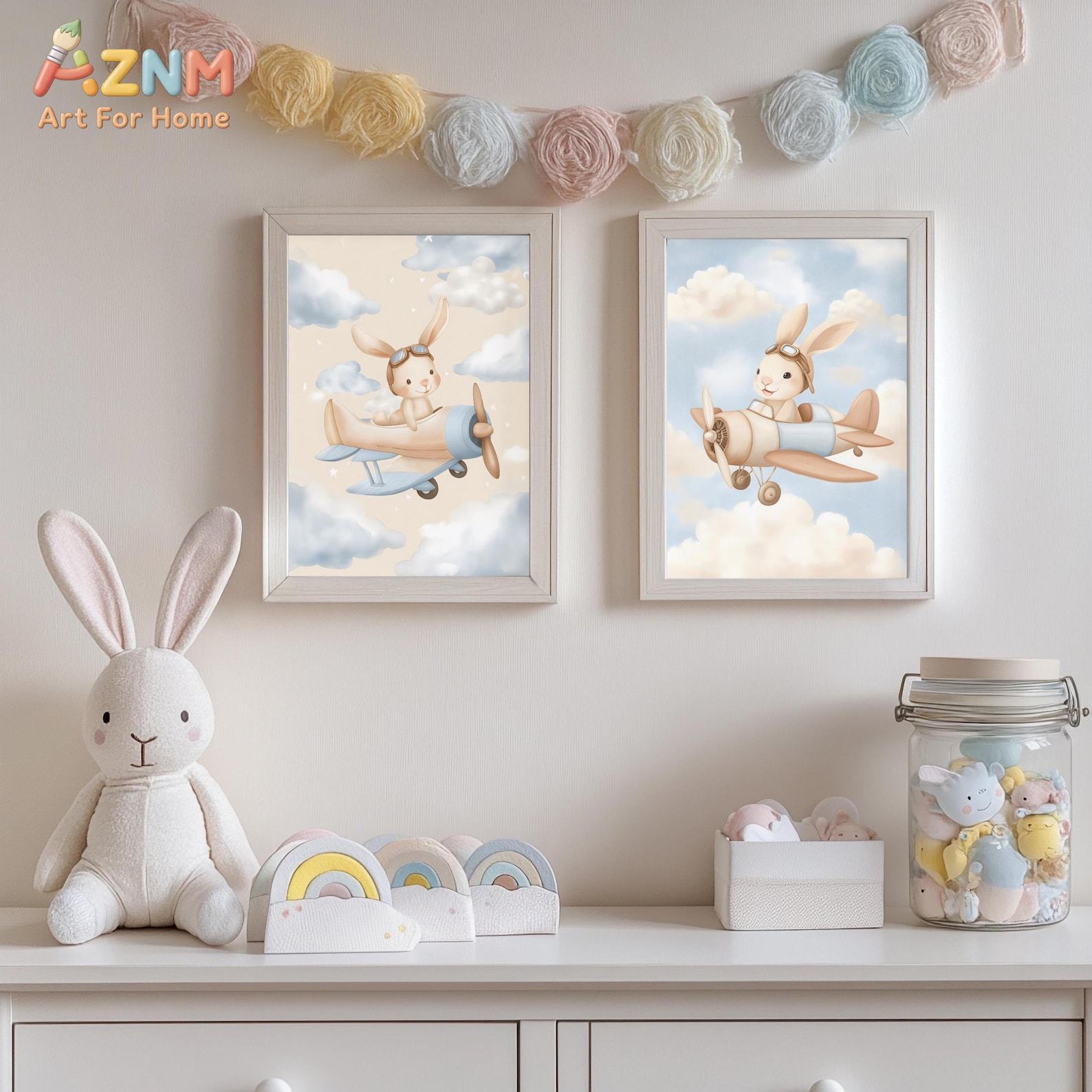 Набор из 2 настенных панно с и – обзор и цена Baby Nursery Animal Theme