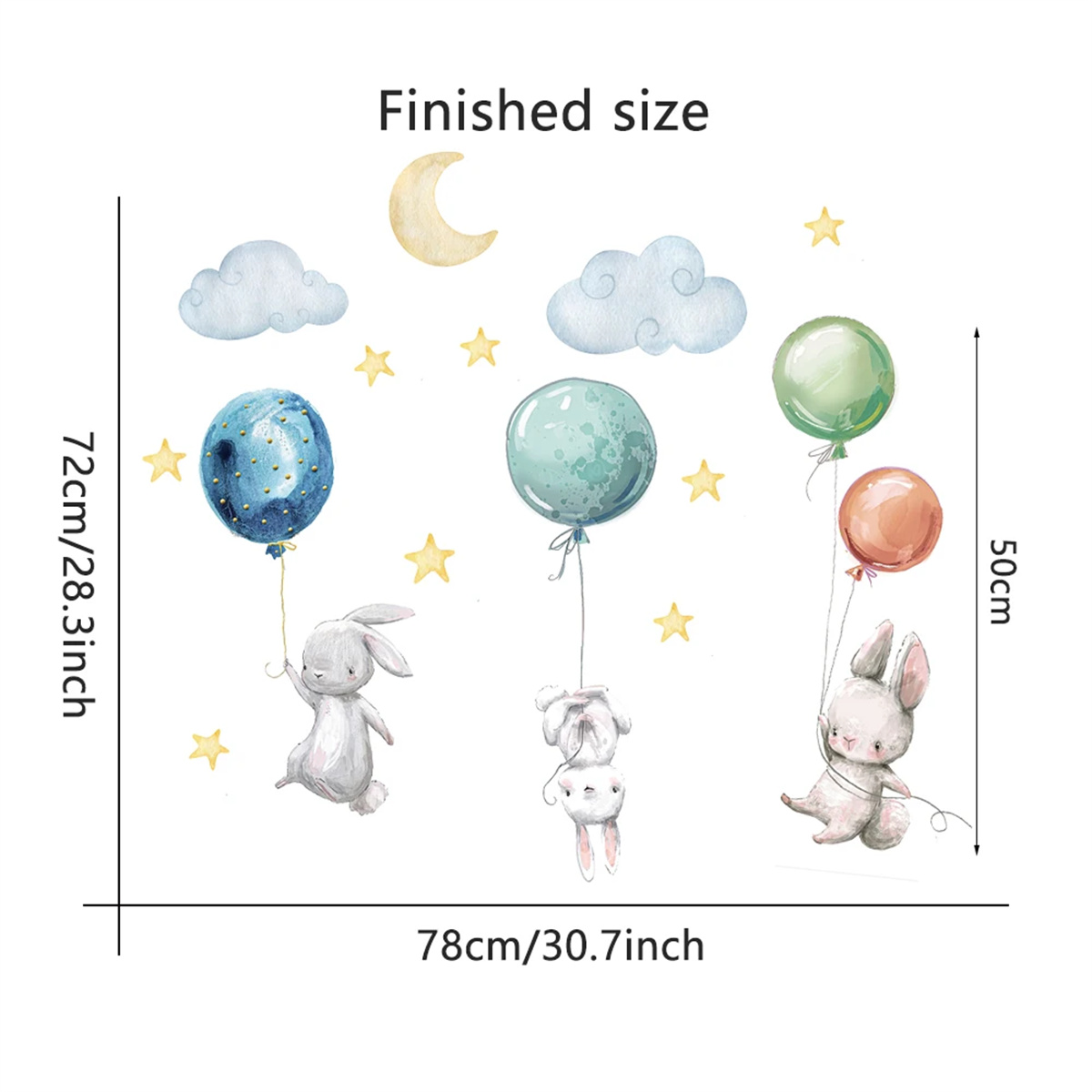 Наклейки на стену с мультяшным – обзор и цена Baby Nursery Hot Air Balloon