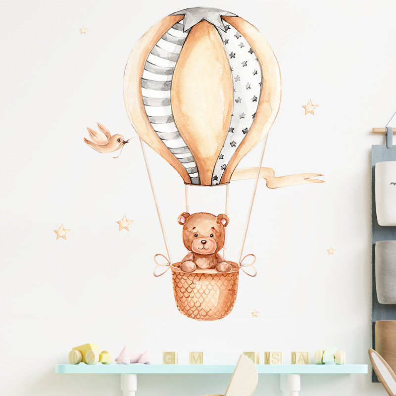 Наклейки на стену «Маленький м – обзор и цена Baby Nursery Hot Air Balloon