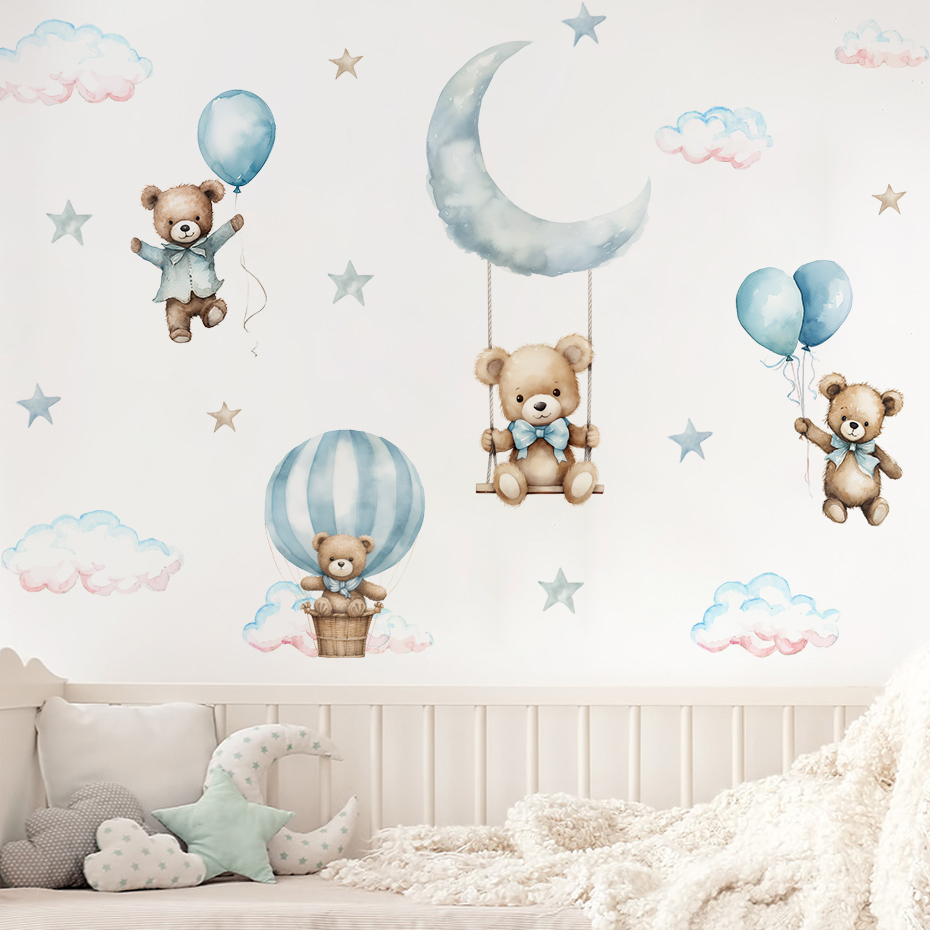 Акварельный медведь, воздушный – обзор и цена Baby Nursery Hot Air Balloon