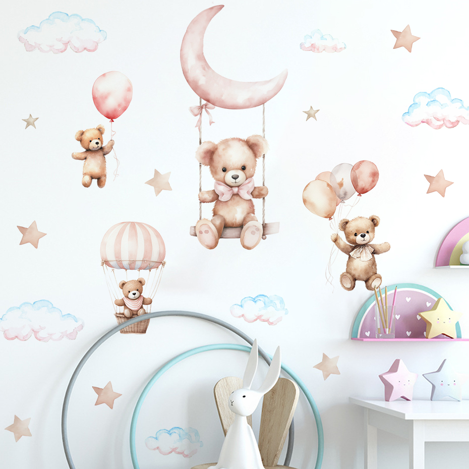 Акварельный медведь, воздушный – обзор и цена Baby Nursery Hot Air Balloon