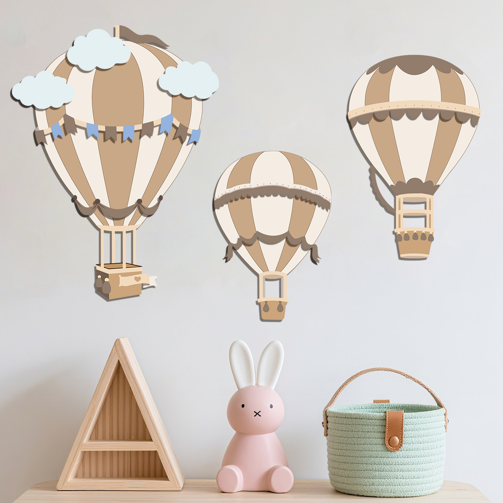 Нейтральный деревянный настенн – обзор и цена Baby Nursery Hot Air Balloon
